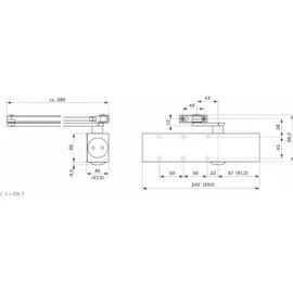 DORMA TS 83 BC/ÖD silber EN 3-6 ohne Gestänge
