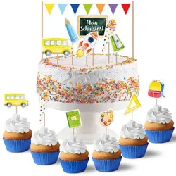 Papierdrachen Kuchen-Dekoration zur Einschulung