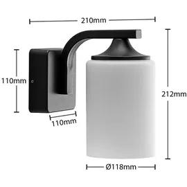 LINDBY Außenwandleuchte Aluminium 21 cm x 11,8 cm x 21,2 cm 1 x E27 grau/silber