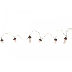 Chic Antique Ranke mit 6 Pilzen Velours, L100 cm, mokka