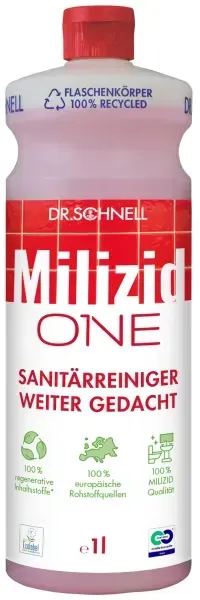 Dr. Schnell Milizid One 1 L Sanitärreiniger MILIZID ONE ist ein 100 % regenerativer Sanitärreiniger