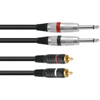 Omnitronic Adapterkabel 2xKlinke/2xCinch 3m sw