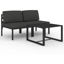 vidaXL Garten-Lounge-Set 3-tlg. anthrazit