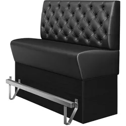 Gastro Hochbank | Schwarz | B:H 100 x 133 cm | Chesterfield | Leder | Bistro Hochbank, Thekenbank
