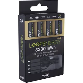 Verico LoopEnergy Pro AA 4er Pack 3330mWh Mignon Akku USB-C - Akku - Mignon AA