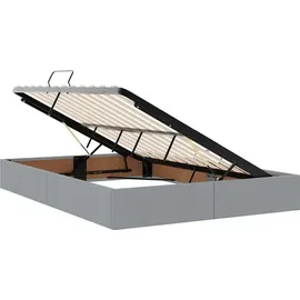 vidaXL Bett mit Stauraum und LED Hellgrau 140 x 190 cm