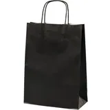 MAILmedia Papiertüten schwarz, 24 x 33 x 11cm, mit Henkel, 200 Stück