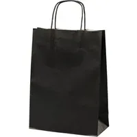 MAILmedia Papiertüten schwarz, 24 x 33 x 11cm, mit Henkel, 200 Stück