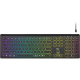 Rii Bluetooth Tastatur Kabellos, Gaming Tastatur Bluetooth mit QWERTZ, Tastatur Gaming Keyboard mit Halterung, Kabellose Tastatur Beleuchtet für PC/Tablet