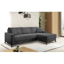 Ecksofa EXXPO - SOFA FASHION, grau (anthrazit), B:247cm H:85cm T:162cm, Sofas, wahlweise mit Bettfunktion, Bettkasten