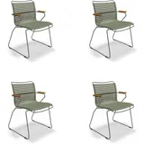 Houe CLICK Dining Chair mit Bambusarmlehnen 4er Set Olivegrün