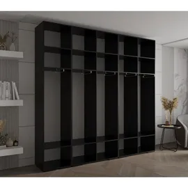 abiks möbel Drehtürenschrank Schwarz, Metall, Nachbildung, 250x236.7x47 cm Schlafzimmer, Kleiderschränke, Drehtürenschränke