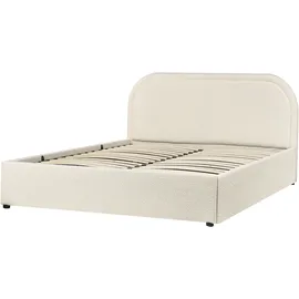 Beliani Bett mit Stauraum Bouclé Quillien 140 x 200 cm