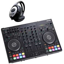 Roland DJ-707M Mobiler DJ-Controller mit Kopfhörer,