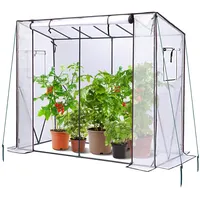 Ohuhu Tomaten Gewächshaus Foliengewächshaus mit PE-Abdeckung und Fernster, Begehbarer Gewächshaus 200 x 77 x 170 cm Gewächshaus Klein Winterfest Tomatenhaus für Optimales Pflanzenwachstum