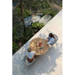 XX Runder Esstisch mit Teak Oberfläche Outdoor Kohle