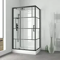 Aurlane Komplettdusche Graphic  (80 x 110 x 225 cm, Schwarz/Weiß)