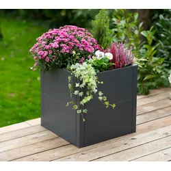 Westmann Metall Pflanzkübel Talus S | Pflanzkübel modern  | Anthrazit | 50x50x50 cm
