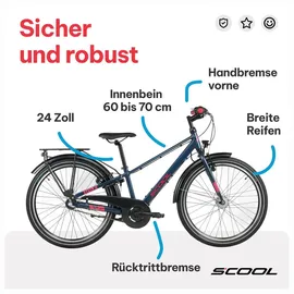 S'COOL troX pro 24 Zoll RH 31 cm Dunkelblau/Pink
