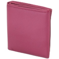 Josephine Osthoff Geldbörse Damen Wiener Schachtel Portemonnaie Münzbörse gross wallet Herren Geldbeutel echt Leder RFID-Schutz (927), Farbe:Fuchsia - 10 cm breit, 9,5 cm hoch.