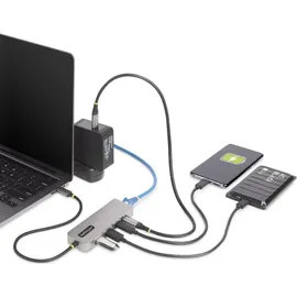 Startech StarTech.com 3-Port USB-C Hub, 2.5Gbps Ethernet 100W Power Delivery Pass-Through, 10Gbps, 2X USB-A/1x USB-C, Mini USB Hub, USB C auf USB