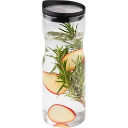 Karaffe APS, transparent, H:25cm Ø:8cm, Silikon, Glas, Karaffen, Ausgießer für tropffreies Ausgießen