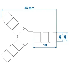 PRO PLUS Schlauchverbinder Y-Stück 8 mm 2 Stück weiß