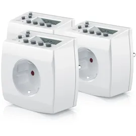 Bearware 3x digitale Zeitschaltuhr in kompakter Bauform Kinderschutzsicherung / Zufallsschaltung