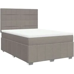 vidaXL Boxspringbett mit Matratze Taupe 140x200 cm Stoff
