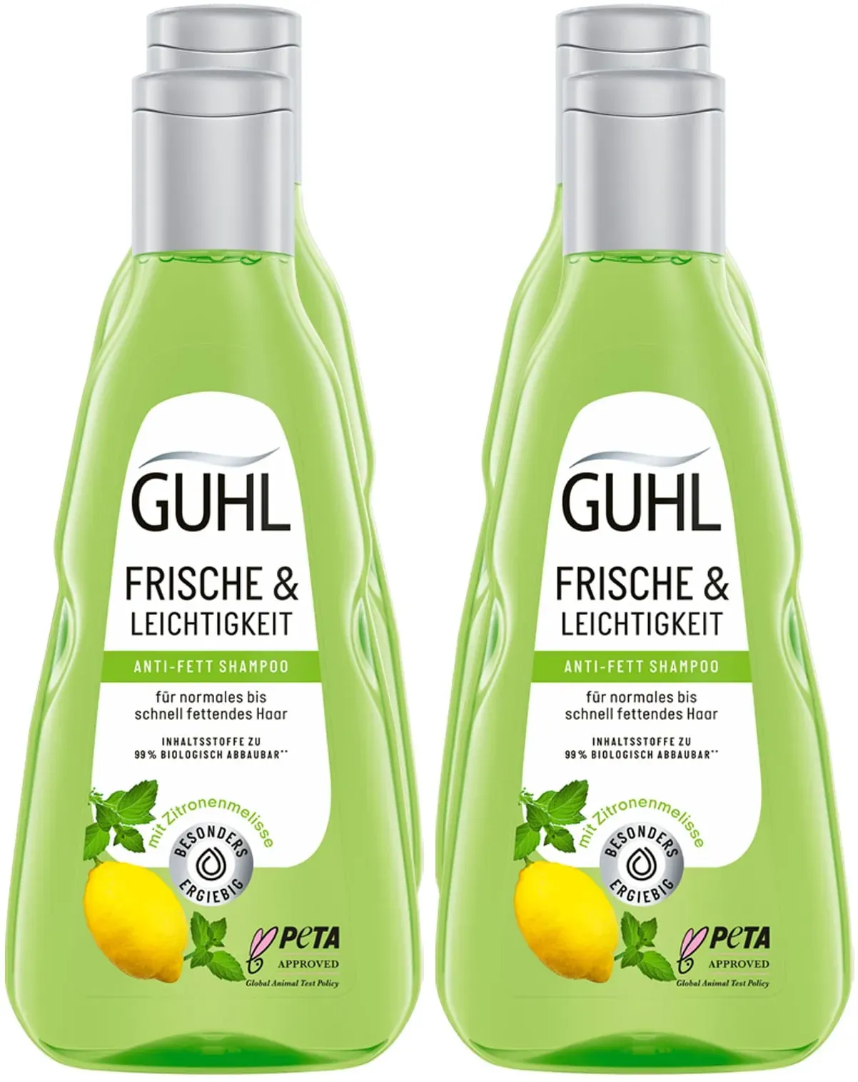 Guhl Shampoo Frische & Leichtigkeit 250 ml, 4er Pack