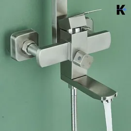 klarwerk LANA Duscharmatur Set mit Regendusche & Handbrause Silber 27271000