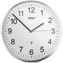 Mebus 19411, Wand, Mechanische Uhr, Rund, Weiß, Metall, Modern