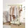 Songmics Kleiderständer Rollbar mit Ausziehbarer Stange 161,5 x 132 x 45 cm Gold