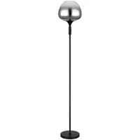 GLOBO Stehlampe Stehleuchte Beistelllampe Standleuchte Wohnzimmerlampe, Metall schwarz Glas