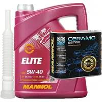 5l, MANNOL Elite SAE 5W-40 229.5 Öl+ Ceramo Ester Additiv 300ml
