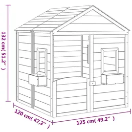 vidaXL Spielhaus mit Abschließbarer Tür und Blumentöpfen Tannenholz