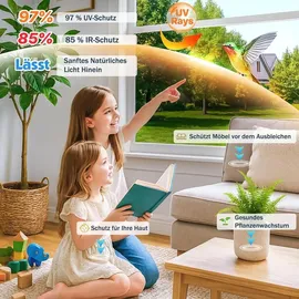 bundviel Einwegspiegel-fensterfolie 90 x 400 cm Sonnenschutz, Anti-uv Und Anti-hitze, Anti-sichtschutz