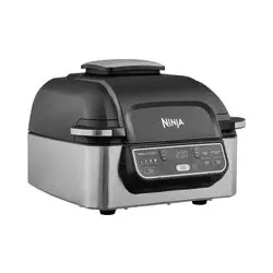 Ninja Grill & Heißluftfritteuse  5 Garfunktionen  Holzkohlegrill-Aroma  edelstahl  AG301EU