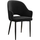 MIRJAN24 Stuhl Rosa (1 Stück), Beine aus Metall, 60x56x87 cm schwarz