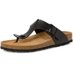 Zehentrenner TAMARIS "CORRA", Damen, Gr. 36, schwarz, Lederimitat, sportlich, Schuhe, Sommerschuh, Schlappen mit angenehmen Zehensteg