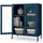 Jan Nowak Vitrinenschrank Wohnzimmer klein GINA 101,5 x 80 x 40 cm, Dunkelblau