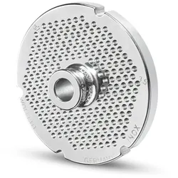 WOLFCUT Fleischwolfscheibe mit Nabe und 4 Nuten INOX-Stahl Größe 32 - 3,5 mm Bohrung kompatibel mit BIZERBA FW-N32 / ALEXANDERWERK 32 / OMEGA TH32