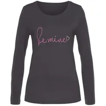 VIVANCE DREAMS Damen Pyjama anthrazit, anthrazit- gemustert Gr.44/46