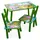 Hti-Living Kindertisch Set 3-tlg. mit 2 Stühlen bunt Dino Motiv grün