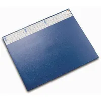 Läufer 44655 Durella DS Schreibtischunterlage mit transparenter Auflage und Kalender, rutschfeste Schreibunterlage, 52 x 65cm, blau