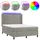 vidaXL Boxspringbett 140 x 200 cm LED Hellgrau