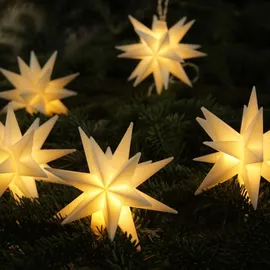 FHS International FHS, LED-Lichterkette 10 Sterne warmweiß 6/18h Timer