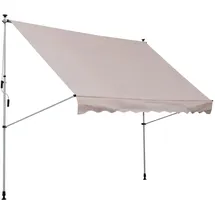 Outsunny Sonnenschirm Markise Aluminium Polyester Cremeweiß L200 x B150 x H170-280 cm