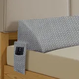 LELEFIDO Keilkissen – Matratzenkeil & Bett-Lückenfüller aus hochdichtem Schaumstoff, Lesekissen mit Seitentaschen, ideal für den Abstand zwischen Matratze und Kopfteil