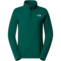 The North Face Damen 100 Glacier 1/4 Zip Sweatshirt, Evergreen, XS